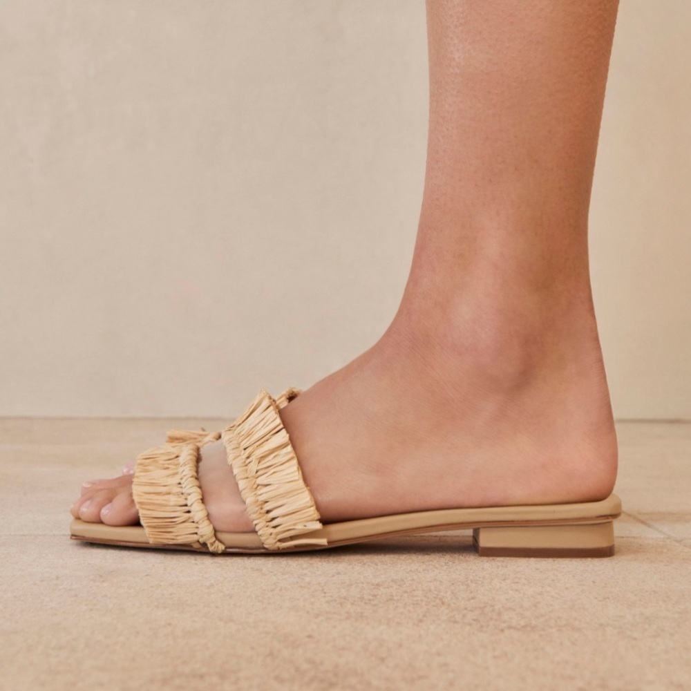 Cult Gaia Malfi Straw Trimmed PVC Sandals 9 39 - Picture 2 of 10